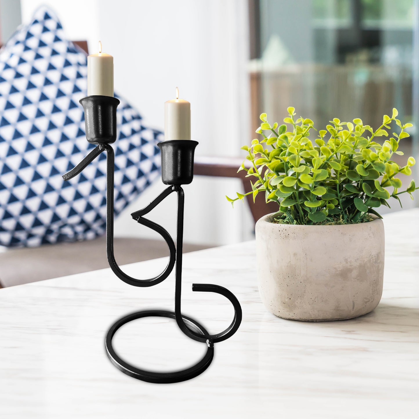 Decorative Black Candlestick Holders for Taper Candles