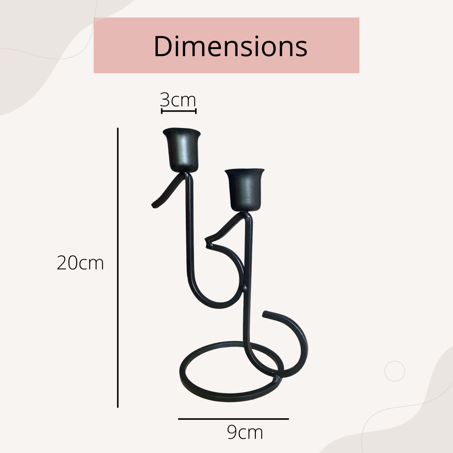 Decorative Black Candlestick Holders for Taper Candles