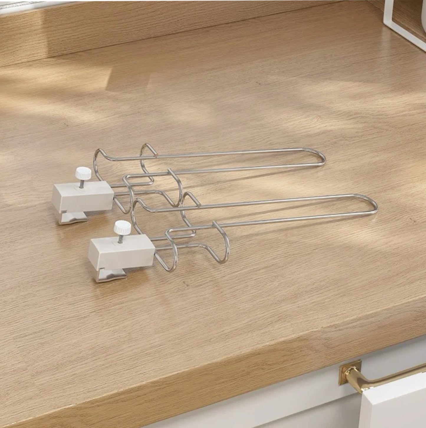 Adjustable Under the Cabinet Wine Glass Rack/Holder (Set of 2)