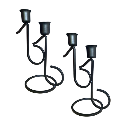 Decorative Black Candlestick Holders for Taper Candles