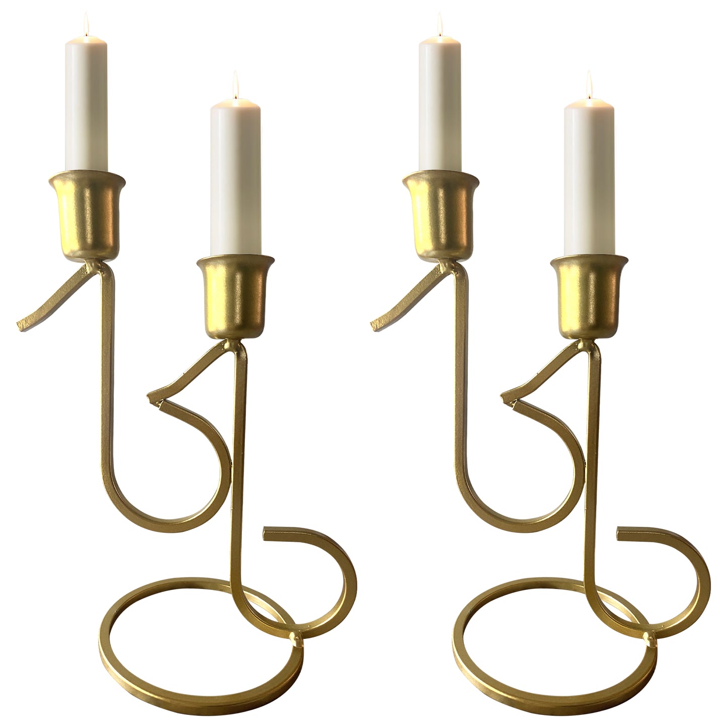 Decorative Gold Plated Candlestick Holders for Taper Candles